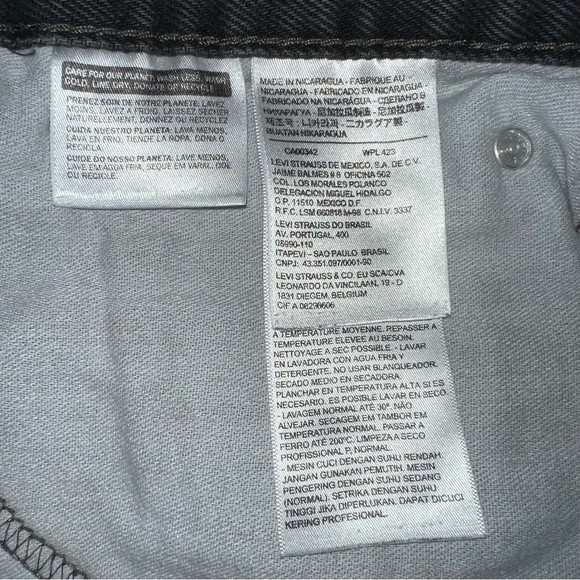 Levi’s Black 505 Jeans 38x32 Denim Regular Fit Straight - Picture 10 of 12